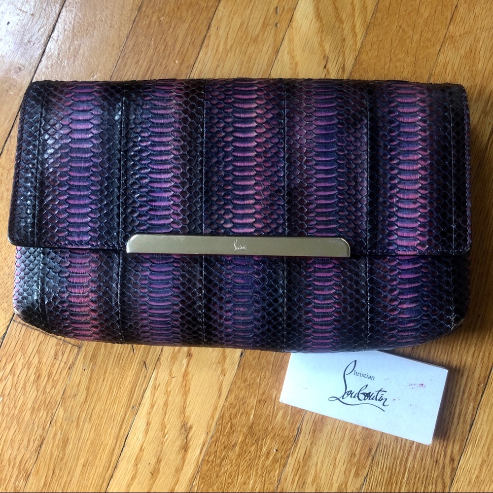 Louboutin snakeskin clutch purse